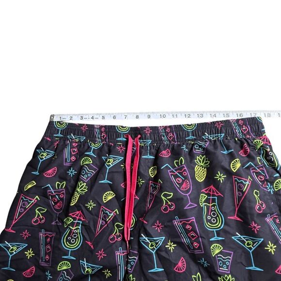 Tipsy Elves Men's Neon Nightcap Drawstring Stretch Swim Trunks Multicolor 2XL - Picture 6 of 8